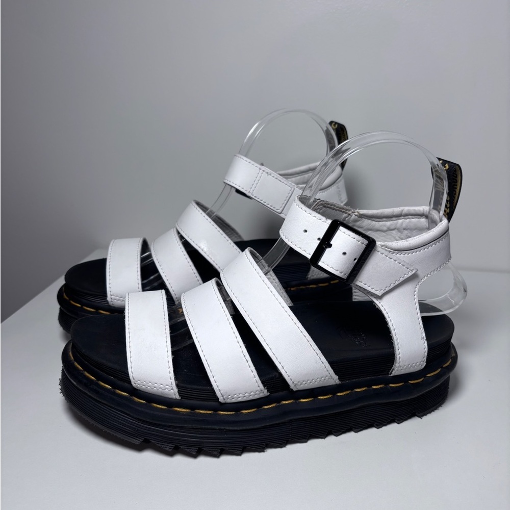 Dr. Martens Blaire White Leather Strappy Platform Sandals Women’s Size 7 - Picture 4 of 8